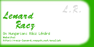 lenard racz business card